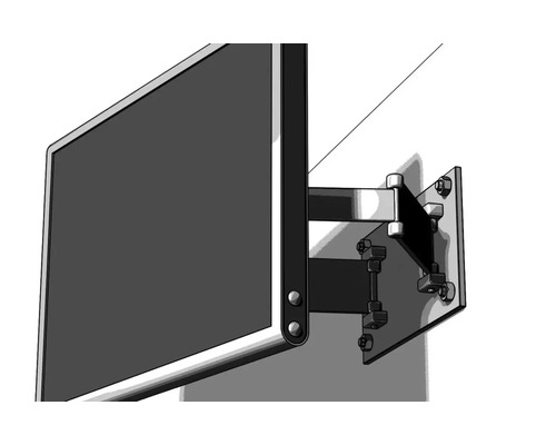 Flachbildschirm an einer schwenkbaren TV Wandhalterung