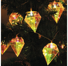 Lichterkette mit Diamantförmigen Lampen auf einem Weihnachtsbaum