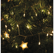 Dekorativer Weihnachtbaum mit Lichterkette und Sternen