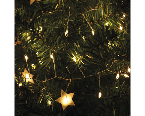 Dekorativer Weihnachtbaum mit Lichterkette und Sternen