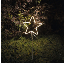 Dekorative Gartenleuchte in Sternform mit Erdspieß zur Weihnachtszeit