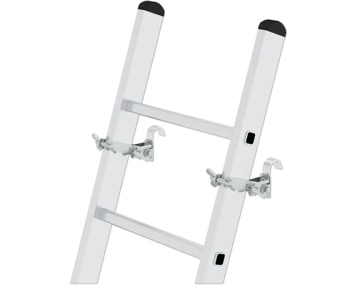 Detailansicht einer Leiter mit Einhängebügeln.