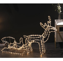 Dekorativer beleuchteter Rentierschlitten für die Weihnachtszeit
