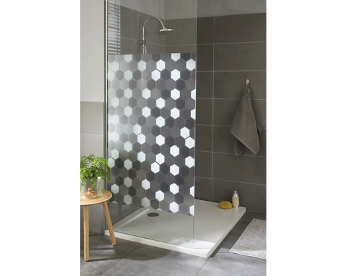 Modernes Badezimmer mit Duschkabine, Duschwanne und Wandfliesen