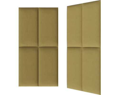 Zwei Schallschutzpaneele mit rechteckiger Form und Oberflächenstruktur aus Stoff