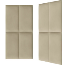 Zwei beige Wandpaneele mit quadratischem Muster