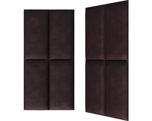 Zwei braune Akustikpaneele mit quadratischer Polsterung