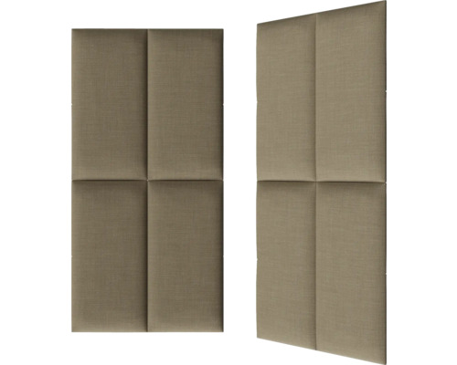 Zwei Akustikpaneele aus Stoff mit quadratischen Abschnitten