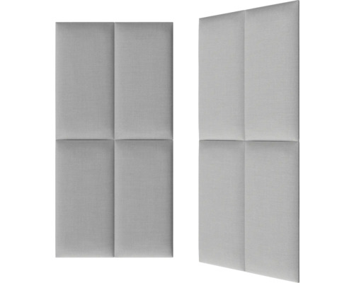 Zwei schallabsorbierende Wandpaneele mit quadratischer Struktur