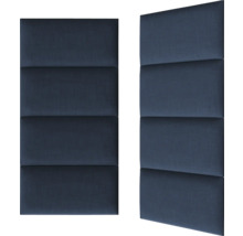 Zwei blaue Akustikplatten zur Wandmontage