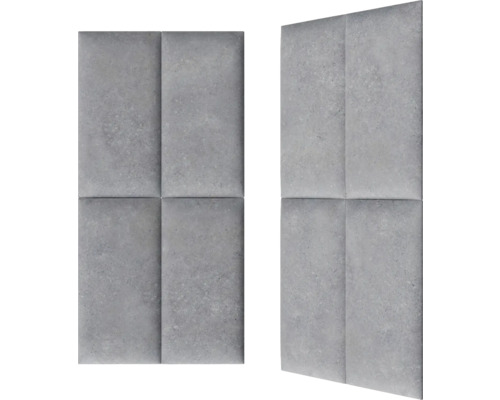Zwei graue Wandpaneele mit quadratischem Muster