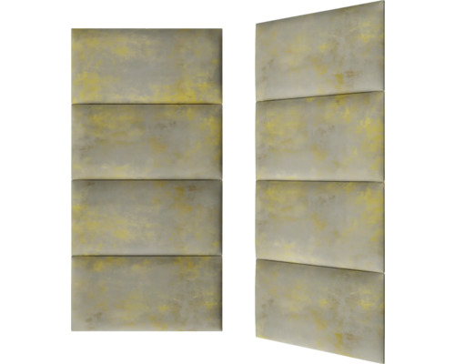 Zwei Schallschutzpaneele aus Stoff mit rechteckigen Abschnitten