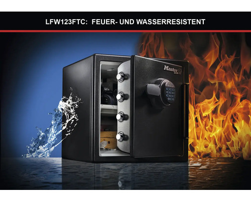 Feuerfester und wasserabweisender Tresor der Marke Master Lock