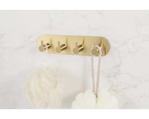 Wandgarderobe mit vier Haken im Badezimmer