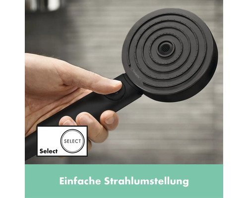 Handbrause in der Hand, mit einfacher Strahlumstellung