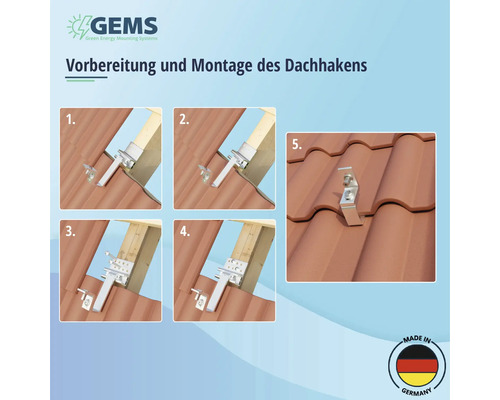 Montageanleitung für Dachhaken zur Installation von Solaranlagen