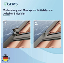 Mittelklemme für gerahmte PV-Module mit Rahmenhöhe 27-37 mm Aluminium natur-thumb-2