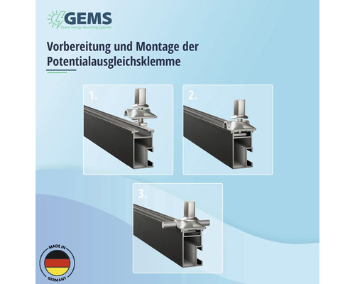 Vorbereitung und Montage der Potentialausgleichsklemme für Photovoltaikanlagen in drei Schritten