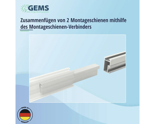 Verbinden von zwei Montageschienen mit einem Montageschienenverbinder