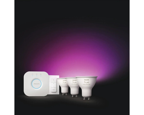 Philips Hue Starter Set mit drei Lampen, Dimmschalter und Bridge