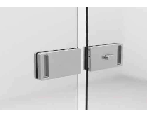 Glastürschloss mit Griff und Drehknopf