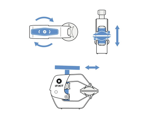 Darstellung der Funktionsweise eines Werkzeugs zur Displayreparatur