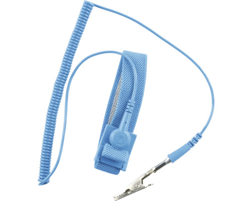 ESD-Armband mit Spiralkabel und Krokodilklemme für elektrostatische Entladung