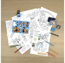 Malset mit Paw Patrol Motiven, inklusive Stiften, Aufklebern, Radiergummi und Stempel