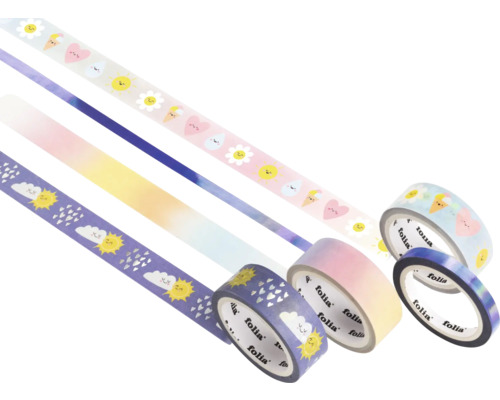 Mehrfarbiges Klebebandset mit verschiedenen Mustern