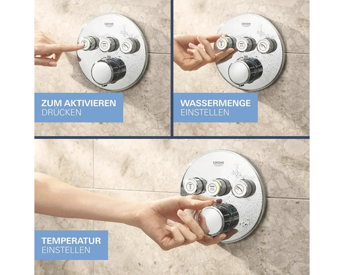 Grohe Thermostatbatterie zur Temperatureinstellung und Wassermengenregulierung in der Dusche