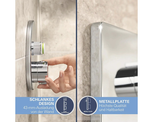 Eingebaute Duscharmatur mit schlankem Design und Metallplatte