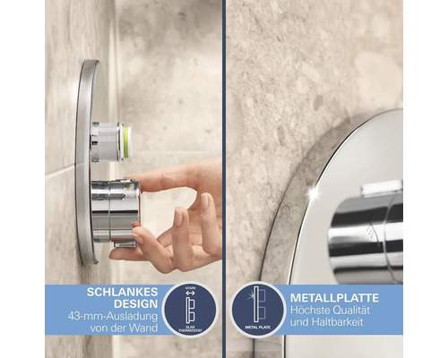 Aufputz-Thermostatarmatur mit schlankem Design und Metallplatte