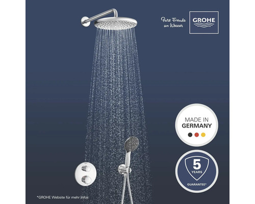 Duschsystem mit Kopfbrause, Handbrause und Thermostatbatterie von Grohe