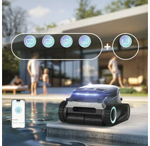 Aiper Poolreinigungsroboter mit verschiedenen Reinigungsmodi und Smartphone-App-Steuerung an einem Pool