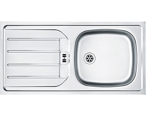 Spüle aus Edelstahl mit Abtropffläche