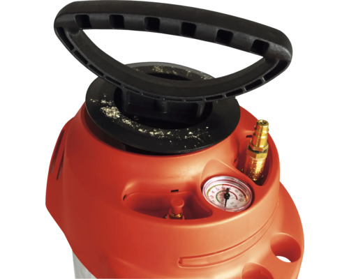 Druckbehälter mit Manometer und Tragegriff