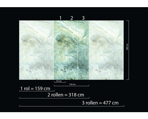 Abmessungen einer Fototapete mit abstraktem Muster