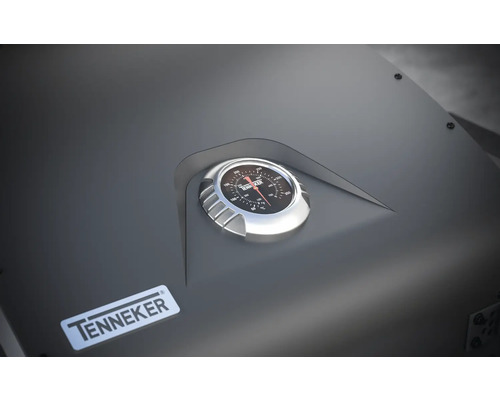 Tenkeker Grill mit Temperaturanzeige und Tenneker Logo