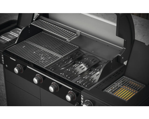 Gasgrill mit Grillrosten und Bedienelementen