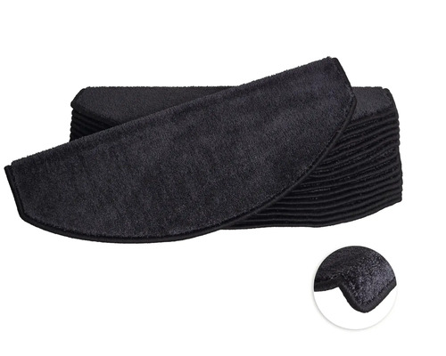 Stufenmatte Sweet halbrund schwarz 23,5x65x4,5 cm Stapel Stufenmatten aus Textil