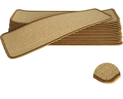 Stufenmatte-Set Sisal rechteckig natur hell 20x65 cm 15-teilig Stufenmatten aus Sisal im Stapel