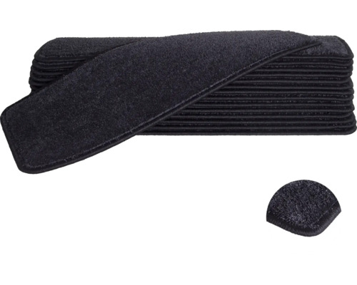 Stufenmatte-Set Sweet rechteckig schwarz 20x65 cm 15-teilig Stufenteppich Set zur Treppenabsicherung