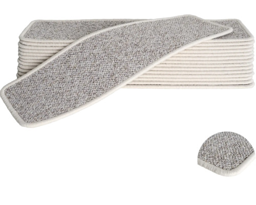 Stufenmatte-Set Mistral rechteckig beige 20x65 cm 15-teilig Stufenmatten Set aus Teppich