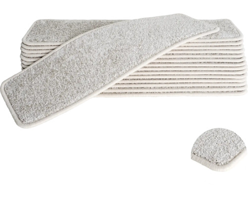 Stufenmatte-Set Fortuna rechteckig beige 20x65 cm 15-teilig Stufenmatten Set für Treppen