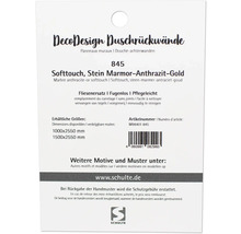 Verpackung für Duschrückwände im Design Stein Marmor Anthrazit Gold