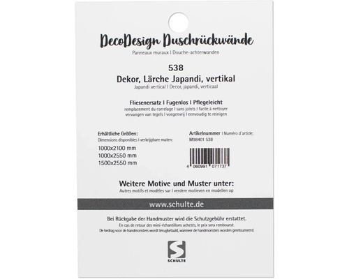 Informationen zu Duschpaneelen Dekor Lärche Japandi vertikal