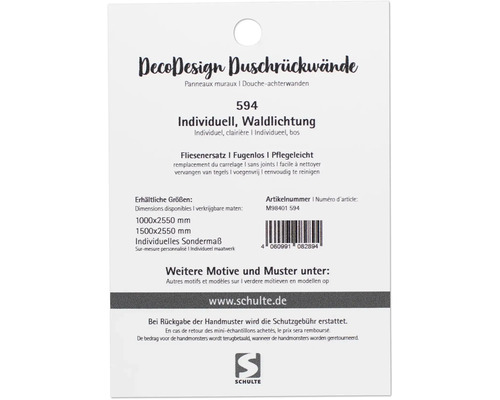 Musterplättchen DecoDesign für Duschrückwand 105x148 mm Waldlichtung