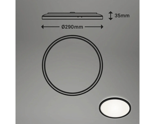 Technische Zeichnung einer runden Deckenleuchte mit den Maßen 290 mm Durchmesser und 35 mm Höhe.