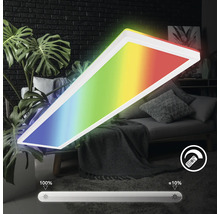 LED Panel dimmbar 36W 4800 lm 4000 K RGBW Farbwechsel 20x98 cm Slim weiß + Backlight Effect + Fernbedienung