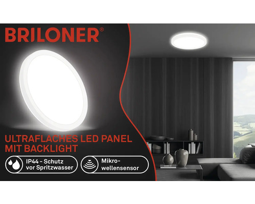 Briloner LED Panel mit Schutz vor Spritzwasser und Mikrowellensensor